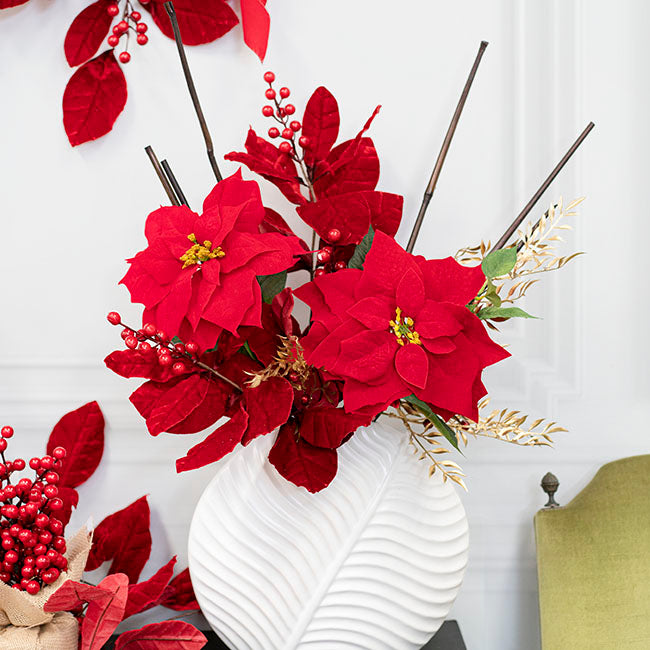 Poinsettia Short Stem Red