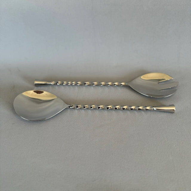 Stylish 28cm salad severs set of 2 with an elegant twil finish, perfect for serving and tossing various salads.