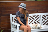 Hat - Bucket Hat With Wide Trim - Black-White