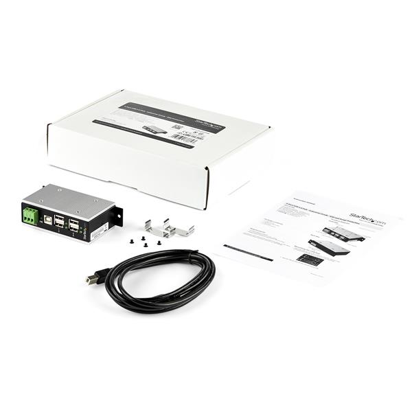 4-Port Industrial USB 2.0 Hub with ESD & 350W Surge Protection