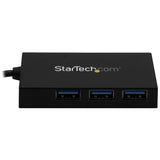 4 Port USB Hub - USB 3.0 - USB A to 3x USB A & 1x USB C - Includes Power Adapter