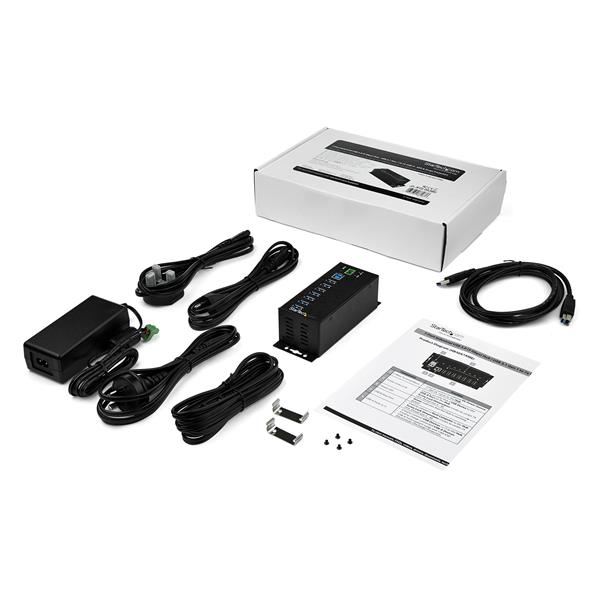 7 Port USB Hub w/ Power - Industrial - Mountable USB 3.0 Hub