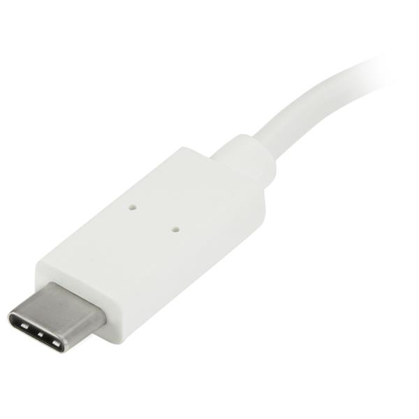 4-Port USB-C Hub - USB-C to 1x USB-C and 3x USB-A - USB 3.0 Hub - White