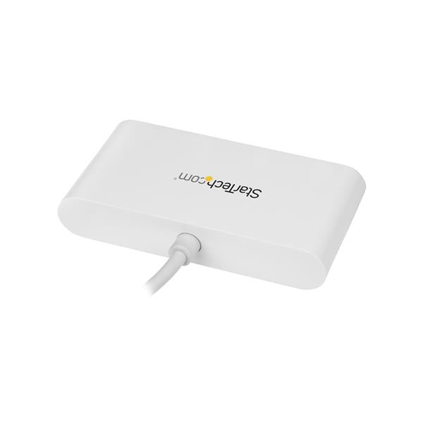 4-Port USB-C Hub - USB-C to 4x USB-A - USB 3.0 Hub - Bus Powered - White