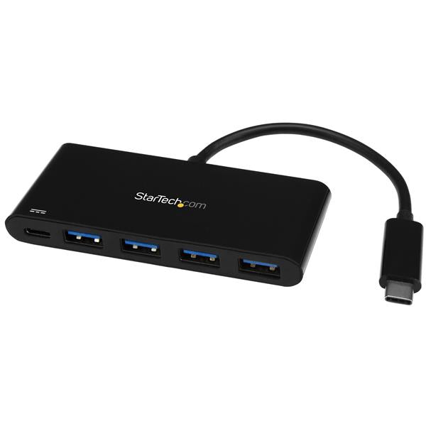 4-Port USB-C Hub with Power Delivery, adding USB-A connectivity while charging laptops with USB Power Delivery and a compact design.