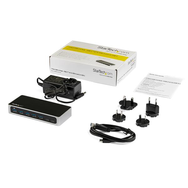 7-Port USB-C Hub - USB-C to 5x USB-A and 2x USB-C - USB 3.0