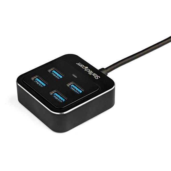 4-Port USB-C Hub - 4x USB-A - Black
