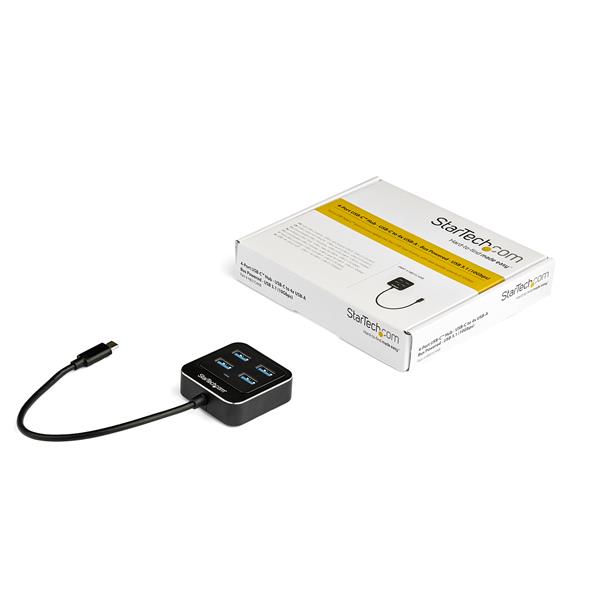 4-Port USB-C Hub - 4x USB-A - Black