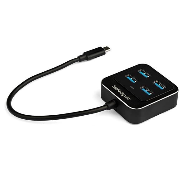 4-Port USB-C Hub - 4x USB-A - Black