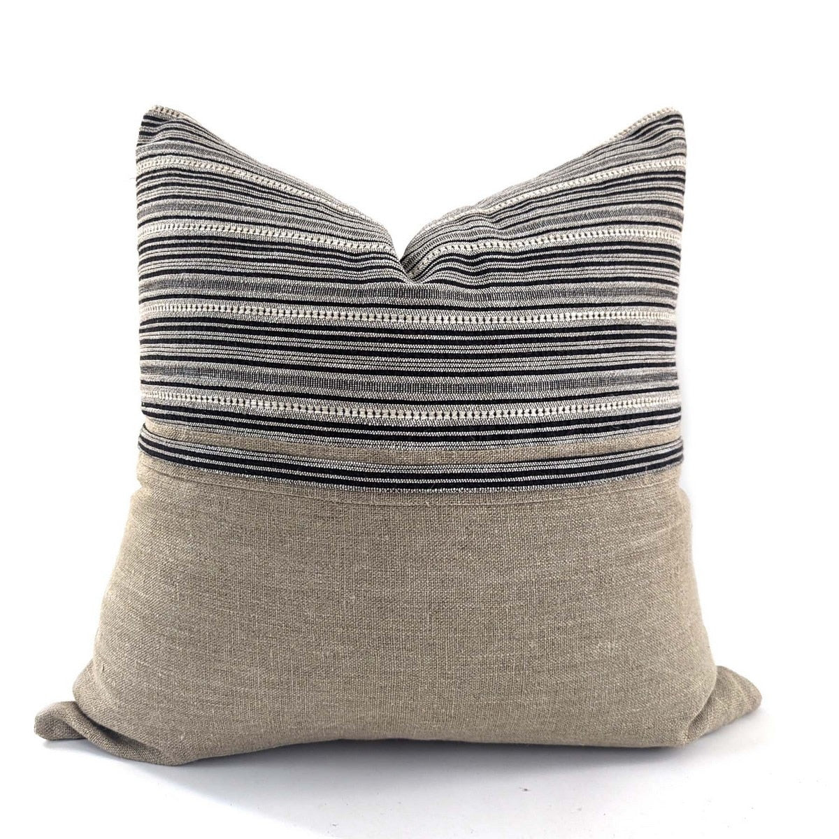 CUSHION COVER - TRIBAL - BLACK / LINEN -  550x550