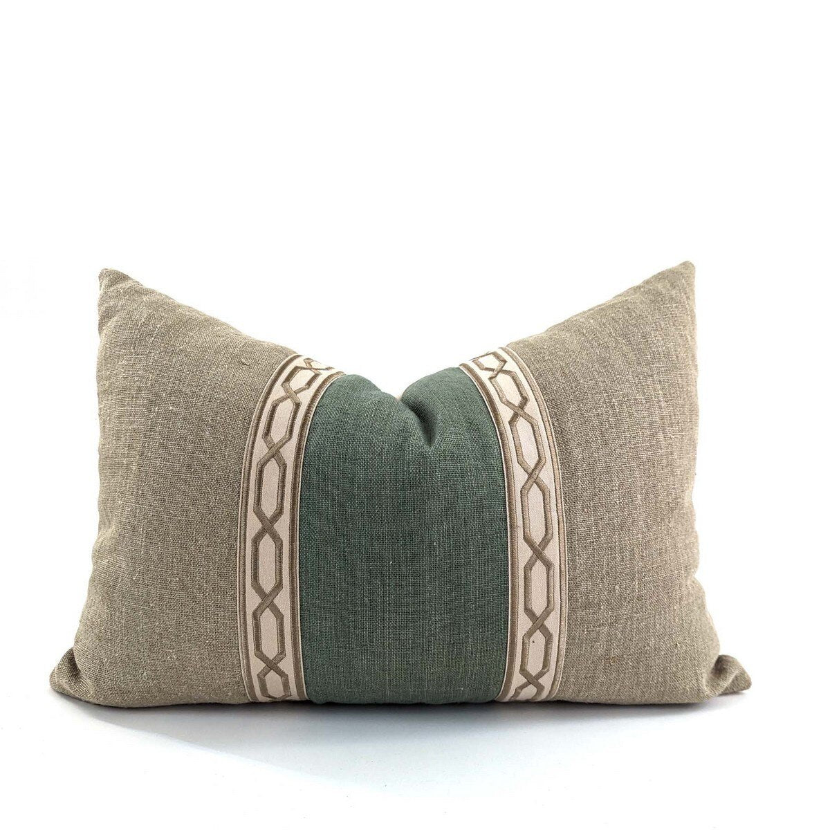 CUSHION COVER - YACHT - MINT / NATURAL -  400x600