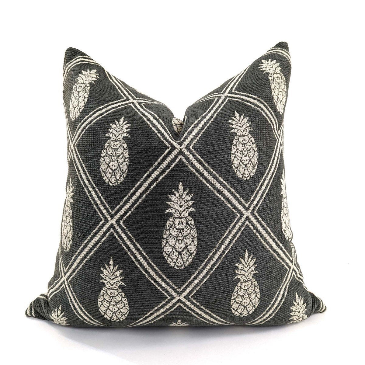 CUSHION COVER - PINEAPPLE - DARK GREY / NATURAL -  550x550