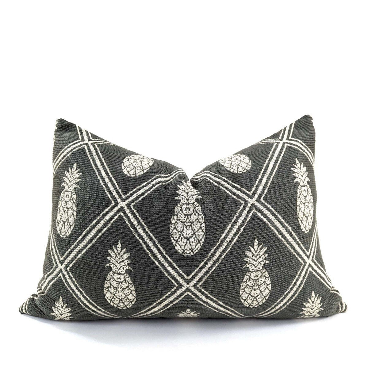 CUSHION COVER - PINEAPPLE - DARK GREY / NATURAL -  400x600