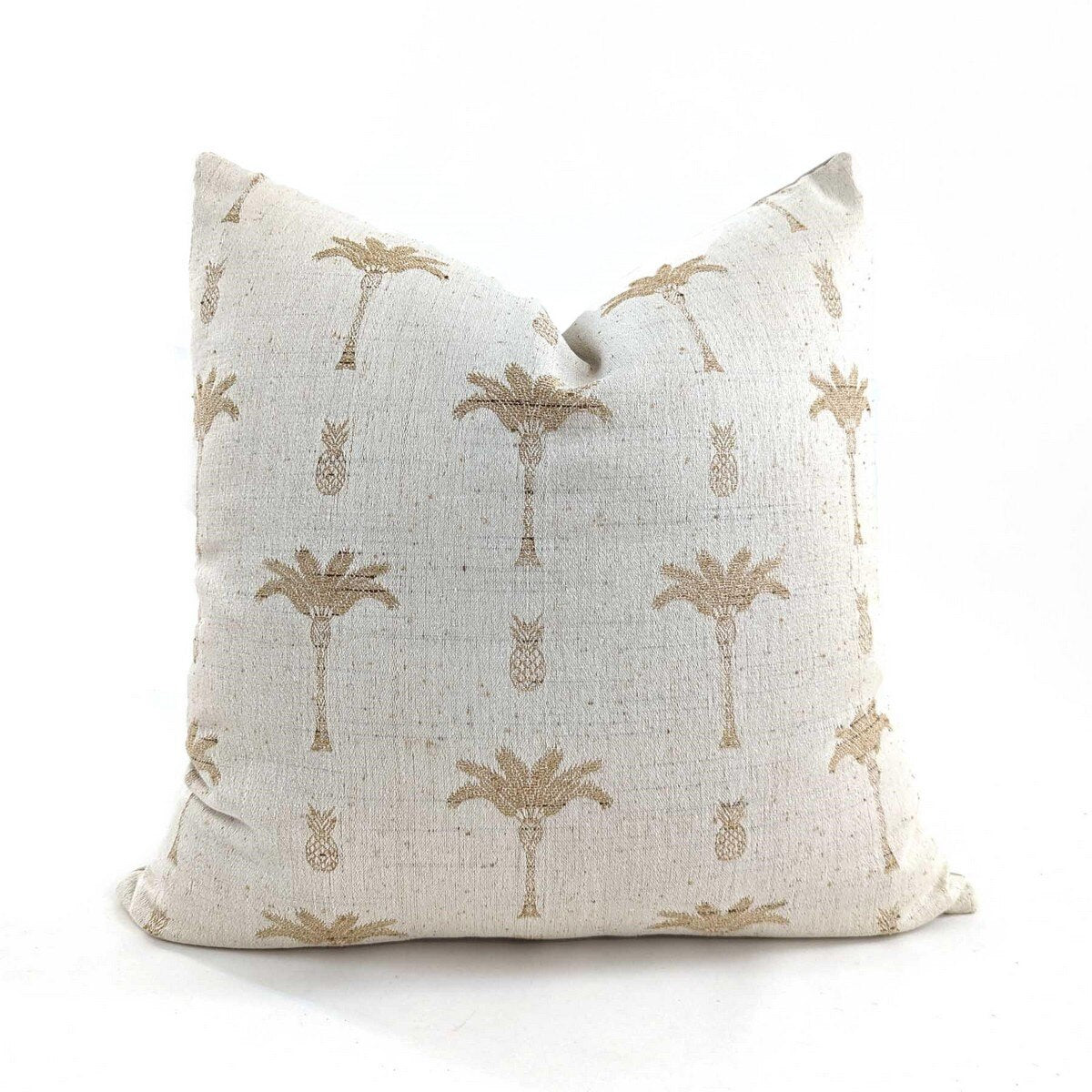 CUSHION COVER - PALM TREE - NATURAL / GOLD -  550x550