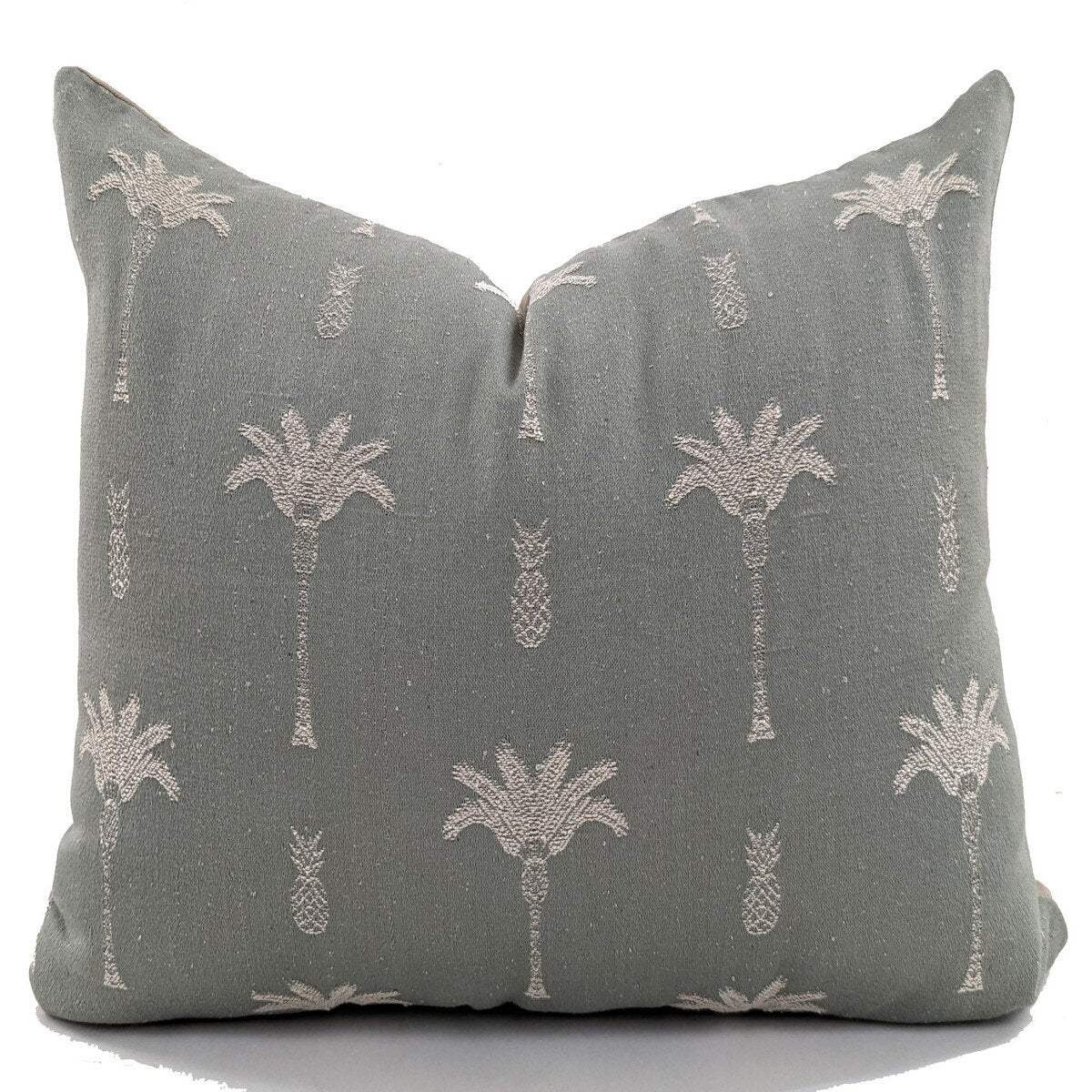 CUSHION COVER - PALM TREE - GREY / NATURAL -  550x550