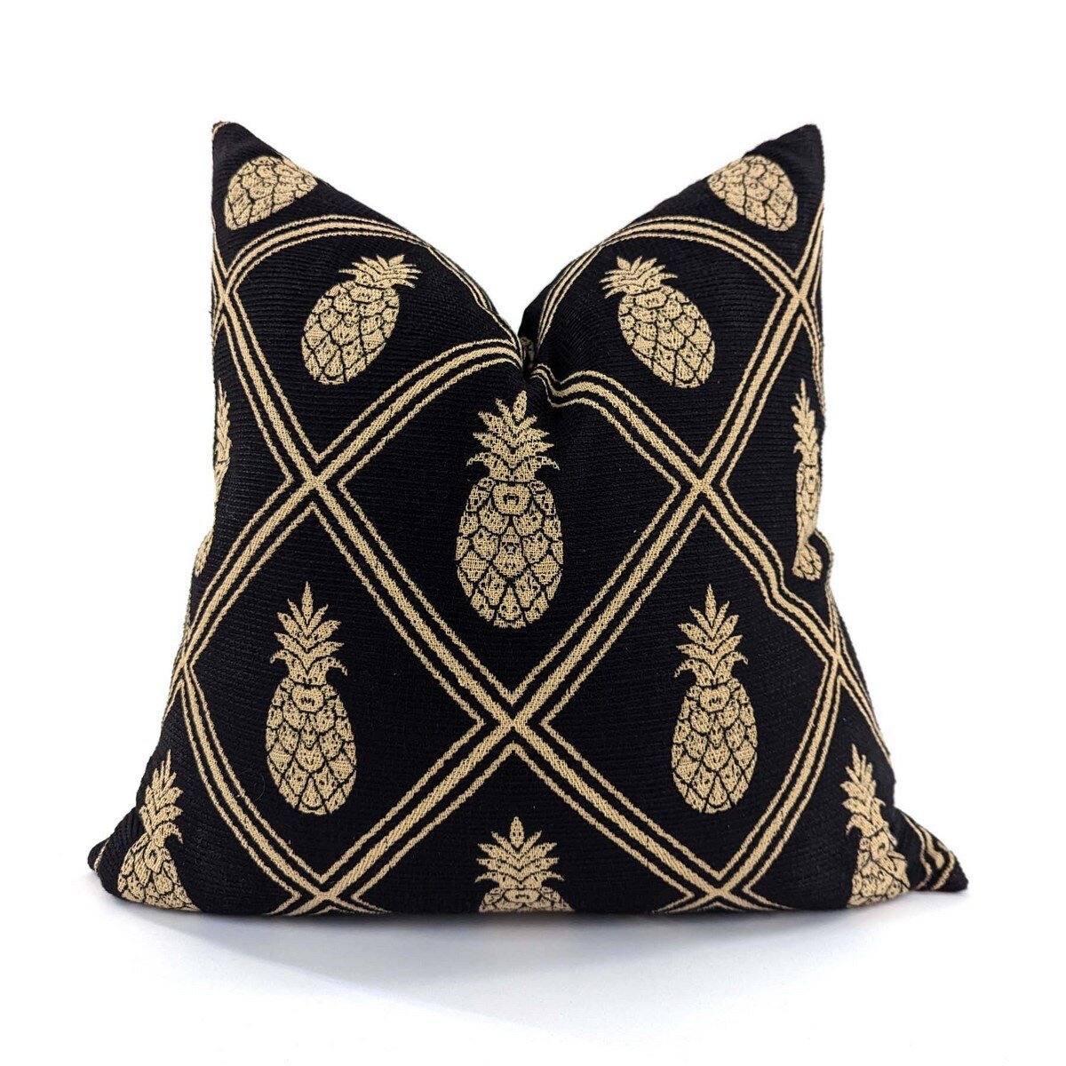 CUSHION COVER - PINEAPPLE - BLACK / GOLD -  550x550