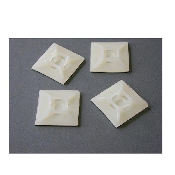 Self-adhesive nylon cable tie mounts in a package of 100 for efficient and reliable cable organization.