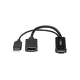 HDMI to DisplayPort converter for 4K video, compact design, plug-and-play, and supports multi-screen productivity.