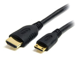 1m high-speed HDMI cable with Ethernet for seamless connection between HDMI Mini devices and displays, featuring gold-tipped connectors.