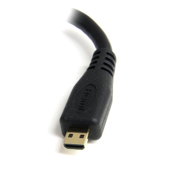 High-speed HDMI adapter cable, 5 in., connects portable devices to displays with gold-plated connectors for reliable performance.