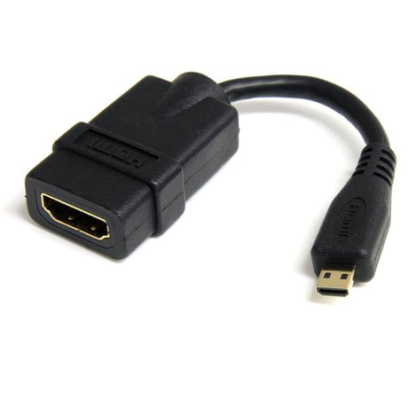 High Speed HDMI Adapter Cable, 5 in., connects HDMI Micro devices to displays, featuring gold-plated connectors for reliable quality.