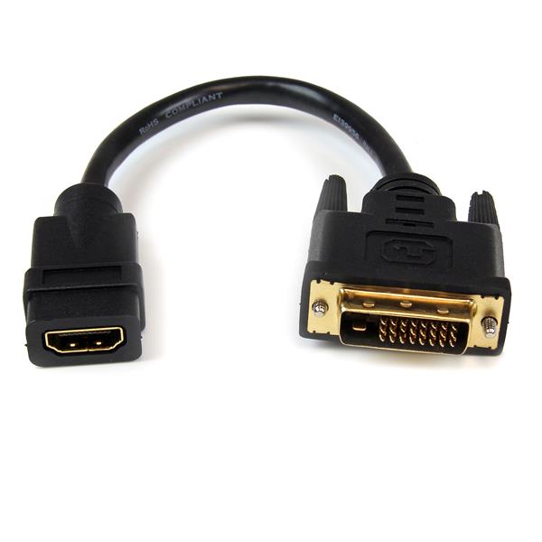 20cm(8in) HDMI to DVI-D Video Cable Adapter - HDMI Female to DVI Male