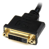 Compact 20cm HDMI to DVI-D adapter for seamless video connection, prevents port strain and fits easily in bags.