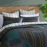 Duvet Cover / Quilt Cover Set - Hemsworth Charcoal Queen Bed (210cm x 210cm)