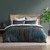 Duvet Cover / Quilt Cover Set - Hemsworth Charcoal Queen Bed (210cm x 210cm)