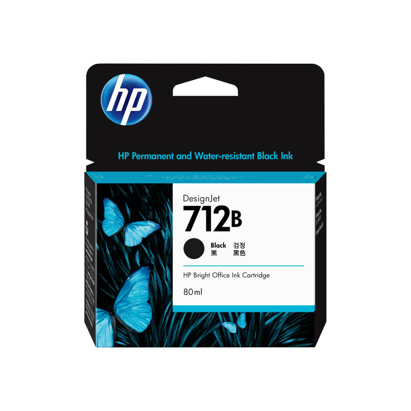 HP #712 38ml  Blk Cartridge 3ED28A