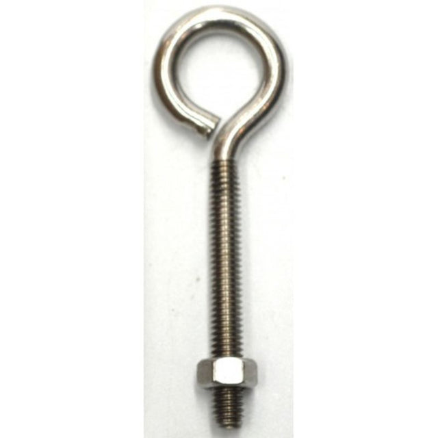 Stainless steel Eye Bolts #5ass 4 x 5/16", 100mm long, 19mm eye, ideal for secure lifting and versatile fastening.