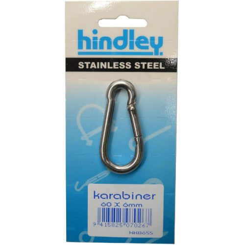 Stainless Karabiner  60x6mm  Carded