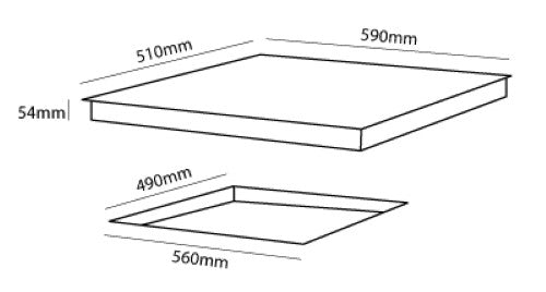 Parmco - 4 Element Electric Cooktop - 600mm Stainless Steel Plate Series 1