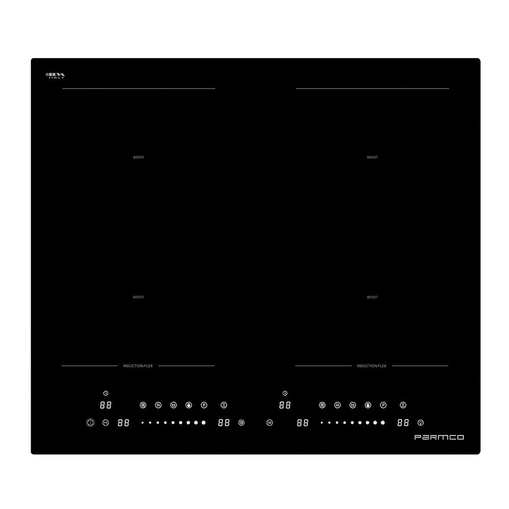 PARMCO - COOKTOP - SERIES 6 600MM BLACK INDUCTION ZONELESS 4 BURNER