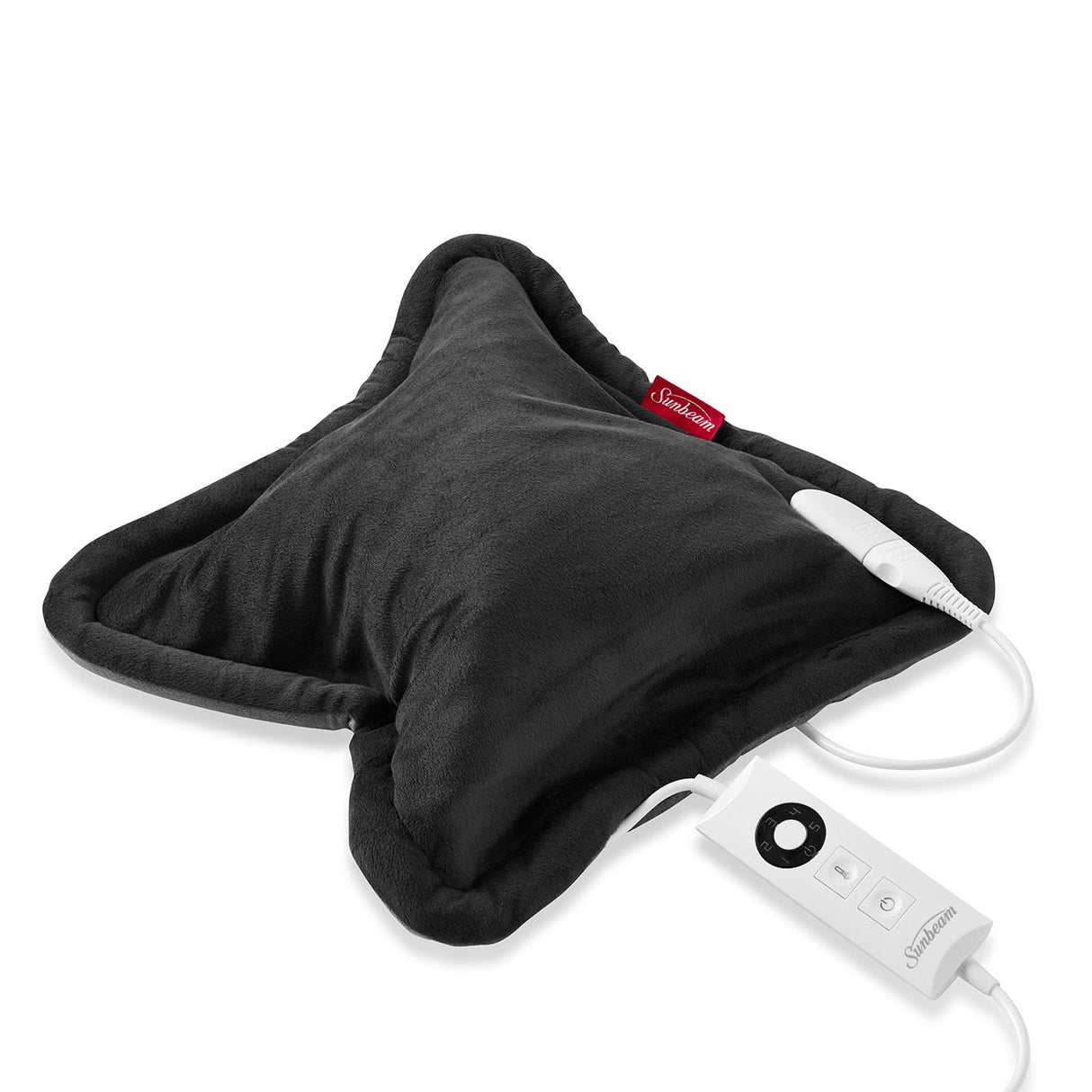 Multizone Weighted Heating Pad by Sunbeam, offering soothing heat, flexible design, and safety features for pain relief.