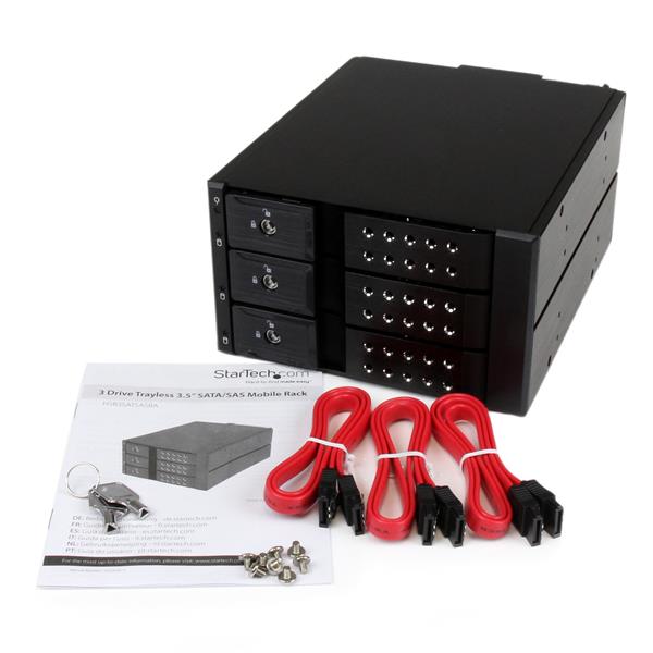 3 Bay 3.5" SATA/SAS HDD Trayless Mobile Rack Backplane w/Fan