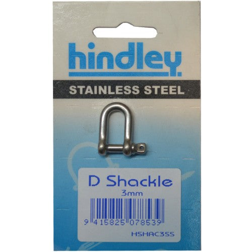 Stainless D Shackle 3mm Carded