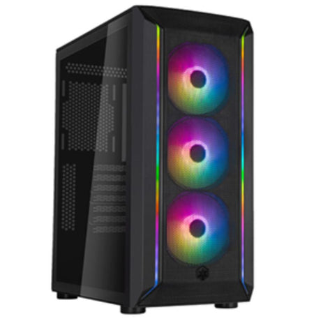 SilverStone Fara 511Z ATX Black Mid Tower Case with ARGB, high airflow design, extensive cooling, and stylish GPU vertical mounting.