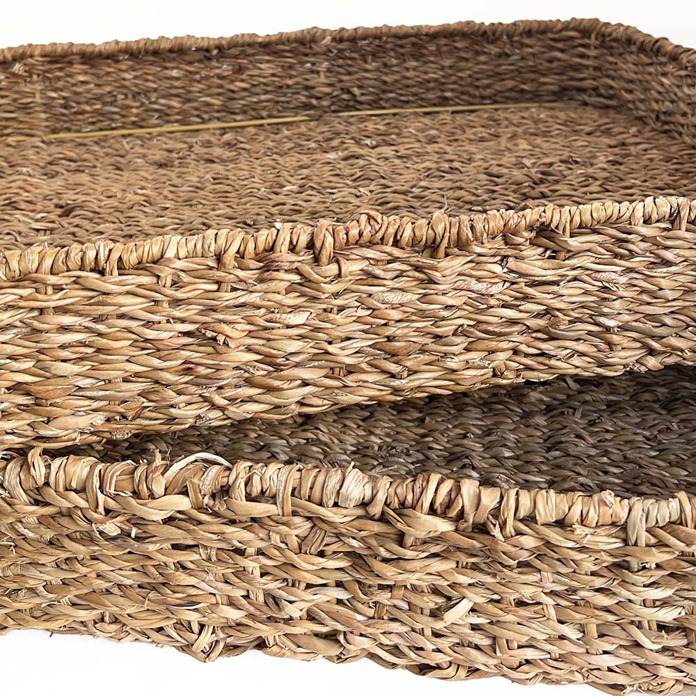 Rectangle Small Tray Seagrass & Iron Frame