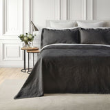 Elegant Dunes bedspread in Ash, featuring sand dune matelassé texture, made from 100% OEKO-TEX® cotton.