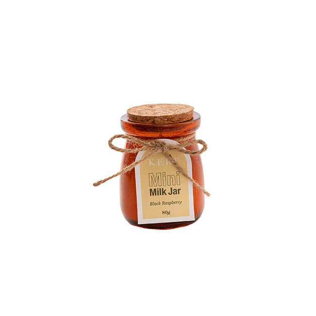Scented Candle Mini Milk Jar Black Raspberry