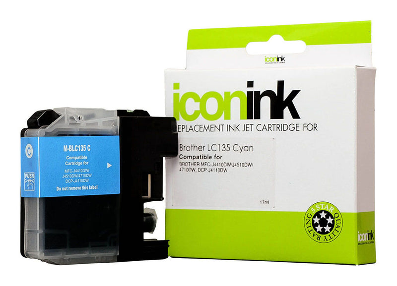 Icon Compatible with Brother LC135 Cyan Ink Cartridge