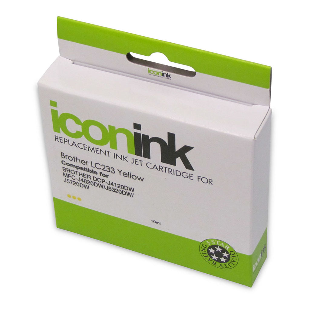 Icon Compatible with Brother LC233 Yellow Ink Cartridge