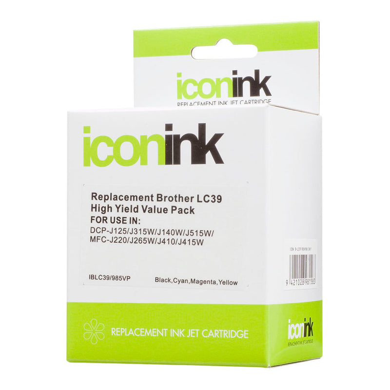 Icon Compatible with Brother LC39 BCMY Ink Value Pack