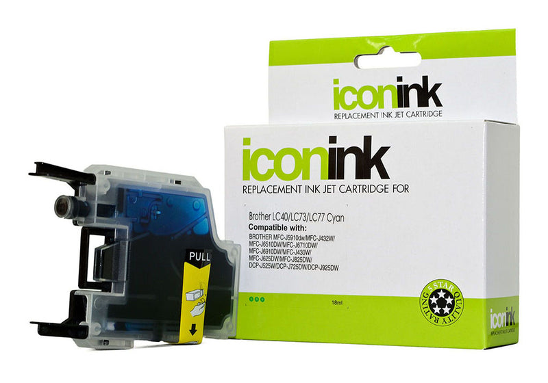 Icon Compatible with Brother LC77 LC73 LC40 Cyan Ink Cartridge