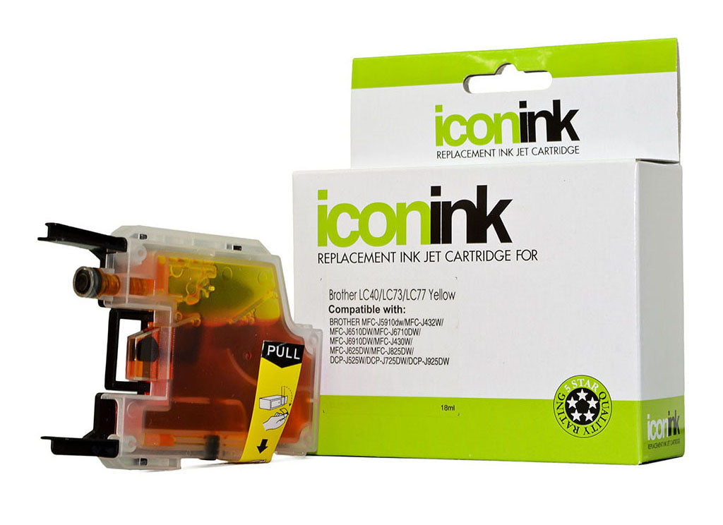 Icon Compatible with Brother LC77 LC73 LC40 Yellow Ink Cartridge