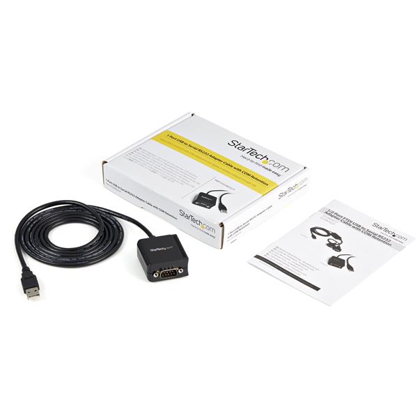 1 Port FTDI USB to Serial RS232 Adapter Cable with COM Retention