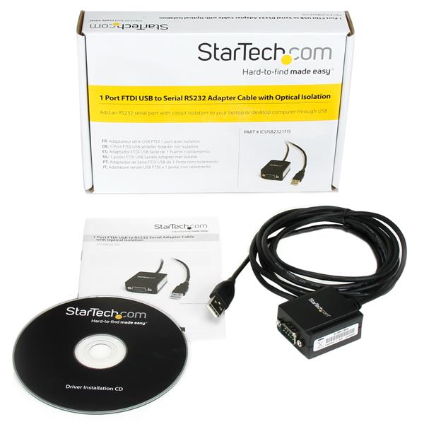 1 Port FTDI USB to Serial RS232 Adapter Cable with Optical Isolation