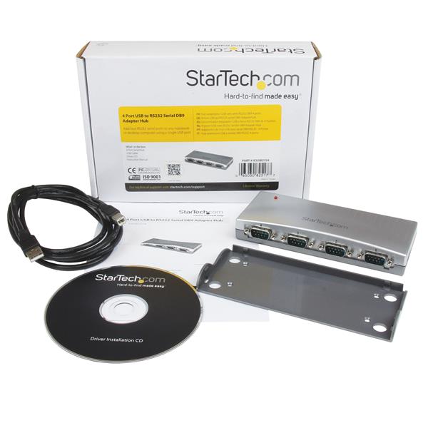 4 Port USB to RS232 Serial DB9 Adapter Hub