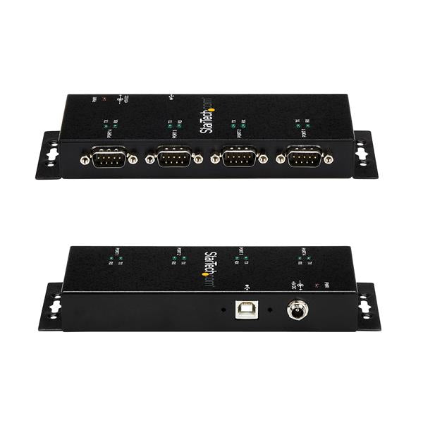 Industrial-grade USB Serial Hub with 4 RS232 ports for connecting and managing multiple serial devices effortlessly.